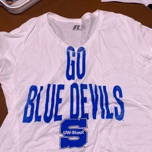Brand: Russel, Color: White & Blue, Size: L
